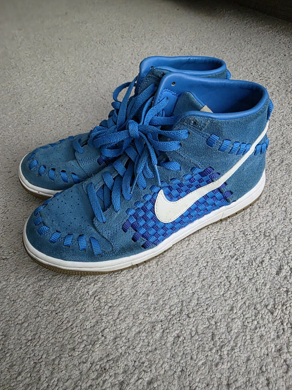 Nike Mens Blue High-Top Woven Accent Sneakers